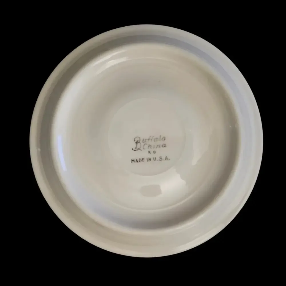 Buffalo China Green Stripe Restaurant Ware Saucers Set of 4 Vintage USA